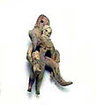 Small Male Figure Supporting Larger Fertility Goddess on His Back, Terracotta, Pakistan (Baluchistan)