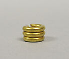 Pair Ear Ornaments, Three Plain Hoops, Gold, Indonesia (Central Java)