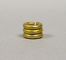 Pair Ear Ornaments, Three Plain Hoops, Gold, Indonesia (Central Java)