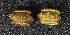 Pair of Ear Ornaments, Pyramid Type, Gold, Indonesia (Central Java)
