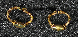 Pair of Earrings, Gold, Indonesia (Central Java)