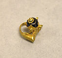 Pair of Earrings with Lotus Drop and Bead, Gold, Indonesia (Central Java)