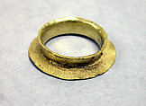 Pair of Earrings, Hammered Sheet, Gold, Indonesia (Central Java)