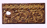 Belt Buckle with Zoomorphic Design, Gilded bronze, North China