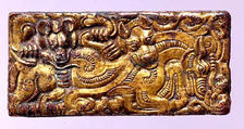 Belt Buckle with Animal-Combat Scene, Gilded bronze, North China