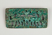 Belt Plaque with Three Ibex, Bronze, Northwest China