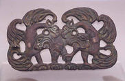 Belt Buckle with Raptors and Tigers, Bronze, Northeast China