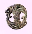 Garment Plaque with Two Raptors, Bronze, Kazakhstan