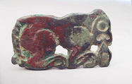 Belt Plaque in the Shape of a Crouching Carnivore, Bronze, North China and south-central Inner Mongolia