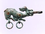 Belt Hook in the Shape of an Ungulate, Bronze, Northwest China