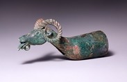 Chariot Pole Ornament with Ram's Head, Bronze, Northwest China