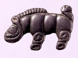 Garment Plaque in the Shape of a Wild Boar, Bronze, Northwest China