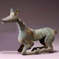 Yoke Ornament Shaped as Recumbent Deer, Tinned bronze, Northwest China