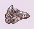 Harness Ornament in the Shape of a Camel's Head, Tinned bronze, Northwest China