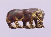 Belt Plaque in the Shape of a Wild Boar, Gilt bronze, Northwest China
