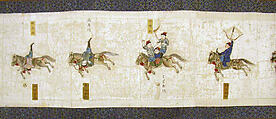 Horsemanship Competition for the Shunzhi Emperor, Nardunbu (Manchu, active mid-17th century), Handscroll; ink and color on paper, China