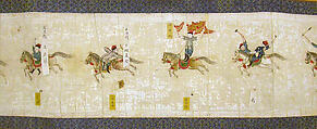 Horsemanship Competition for the Shunzhi Emperor, Nardunbu (Manchu, active mid-17th century), Handscroll; ink and color on paper, China