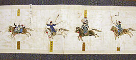 Horsemanship Competition for the Shunzhi Emperor, Nardunbu (Manchu, active mid-17th century), Handscroll; ink and color on paper, China