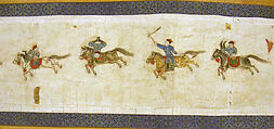 Horsemanship Competition for the Shunzhi Emperor, Nardunbu (Manchu, active mid-17th century), Handscroll; ink and color on paper, China