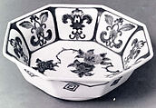 Octagonal bowl, Shibuemon Japanese, Porcelain with underglaze cobalt and enamels, Japan