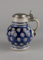Porcelaneous stoneware with underglaze blue decoration
