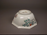 Octagonal Bowl with Design of Peonies, Porcelain with overglaze enamels (Hizen ware, Arita region, Kakiemon style), Japan