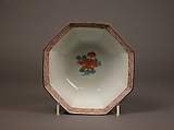 Octagonal Bowl with Design of Peonies, Porcelain with overglaze enamels (Hizen ware, Arita region, Kakiemon style), Japan