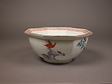 Octagonal Bowl with Design of Peonies, Porcelain with overglaze enamels (Hizen ware, Arita region, Kakiemon style), Japan