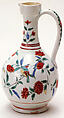 Ewer with Strap Handle and Floral Decoration, Porcelain with overglaze enamels (Arita ware, Kakiemon-related type), Japan