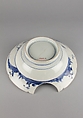 Barber's bowl, Design by Cornelis Pronk (Dutch, Amsterdam 1691–1759 Amsterdam), Porcelain with underglaze blue (Hizen ware, Ko Imari type), Japan