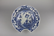 Barber's bowl, Design by Cornelis Pronk (Dutch, Amsterdam 1691–1759 Amsterdam), Porcelain with underglaze blue (Hizen ware, Ko Imari type), Japan