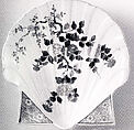 Dish in the Shape of a Shell with Floral Decoration, Porcelain with overglaze enamels (Arita ware, Ko Imari type), Japan