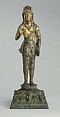 Standing Bodhisattva Maitreya, Copper alloy, gilded and silvered, with silver inlay, Pakistan (likely Swat Valley or Gilgit region)