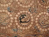 Textile with Boar's Head Roundels, Silk split-stitch embroidery on plain-weave silk, Iran, Afghanistan or China (Xinjiang Autonomous Region)