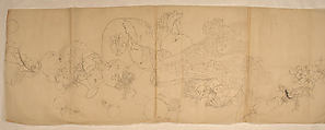 Various Vegetables, Xie Zhiliu (Chinese, 1910–1997), Drawing; ink on tracing paper, China