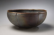 Six-Lobed Deep Bowl, Kamada Kōji  Japanese, Stoneware with tenmoku glaze, Japan