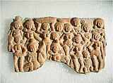 Fragmentary Plaque with a Crowd of Onlookers, Terracotta, India (Bengal)