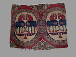 Textile with Confronted Horses in Roundels, Woven silk, Central Asia