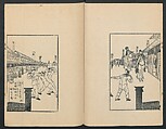 Observations on the Opening of Yokohama (Yokohama kaiko kenbunshi), Utagawa (Gountei) Sadahide (Japanese, 1807–1873), Three volumes of woodblock printed books; ink on paper, Japan