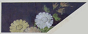 Piece from a Kosode with Chrysanthemums, Silk embroidery on plain-weave bast fiber (asa), Japan