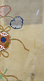 Piece from a Kosode with Partial Decorative Ball (kusudama), Resist-dyed silk satin damask (rinzu) embroidered with silk and metallic thread, Japan
