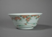 Bowl with Flowers and Waves, Porcelain painted with colored enamels over a transparent glaze (Jingdezhen ware), China