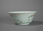 Bowl with Flowers and Waves, Porcelain painted with colored enamels over a transparent glaze (Jingdezhen ware), China