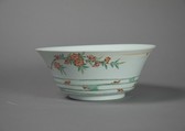 Bowl with Flowers and Waves, Porcelain painted with colored enamels over a transparent glaze (Jingdezhen ware), China