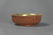 Bowl imitating carved lacquer, Porcelain with molded decoration and gilt interior (Jingdezhen ware), China