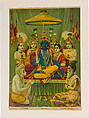 Uttara Rama Charitra, The Assembly of Rama, Chromolithographic print with varnish on paper, India