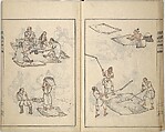Guide to Chinese Painting, Second Series (Kanga shinan nihen), Illustrations by Kawamura Bunpō (Japanese, 1779–1821), Set of three woodblock printed books; ink and color on paper, Japan