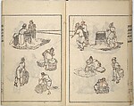Guide to Chinese Painting, Second Series (Kanga shinan nihen), Illustrations by Kawamura Bunpō (Japanese, 1779–1821), Set of three woodblock printed books; ink and color on paper, Japan