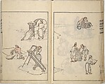 Guide to Chinese Painting, Second Series (Kanga shinan nihen), Illustrations by Kawamura Bunpō (Japanese, 1779–1821), Set of three woodblock printed books; ink and color on paper, Japan