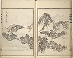 Guide to Chinese Painting, Second Series (Kanga shinan nihen), Illustrations by Kawamura Bunpō (Japanese, 1779–1821), Set of three woodblock printed books; ink and color on paper, Japan